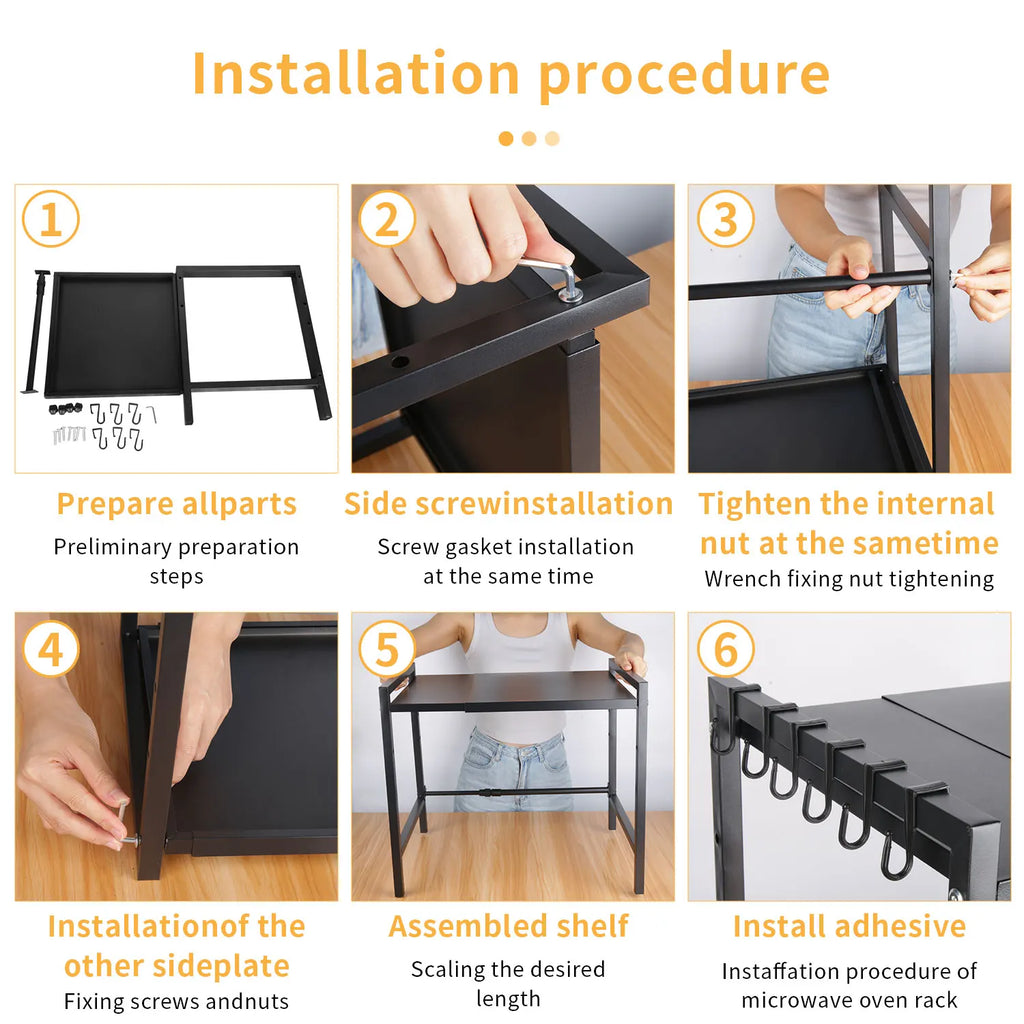 Étagère extensible pour micro-ondes, 38 à 64 cm