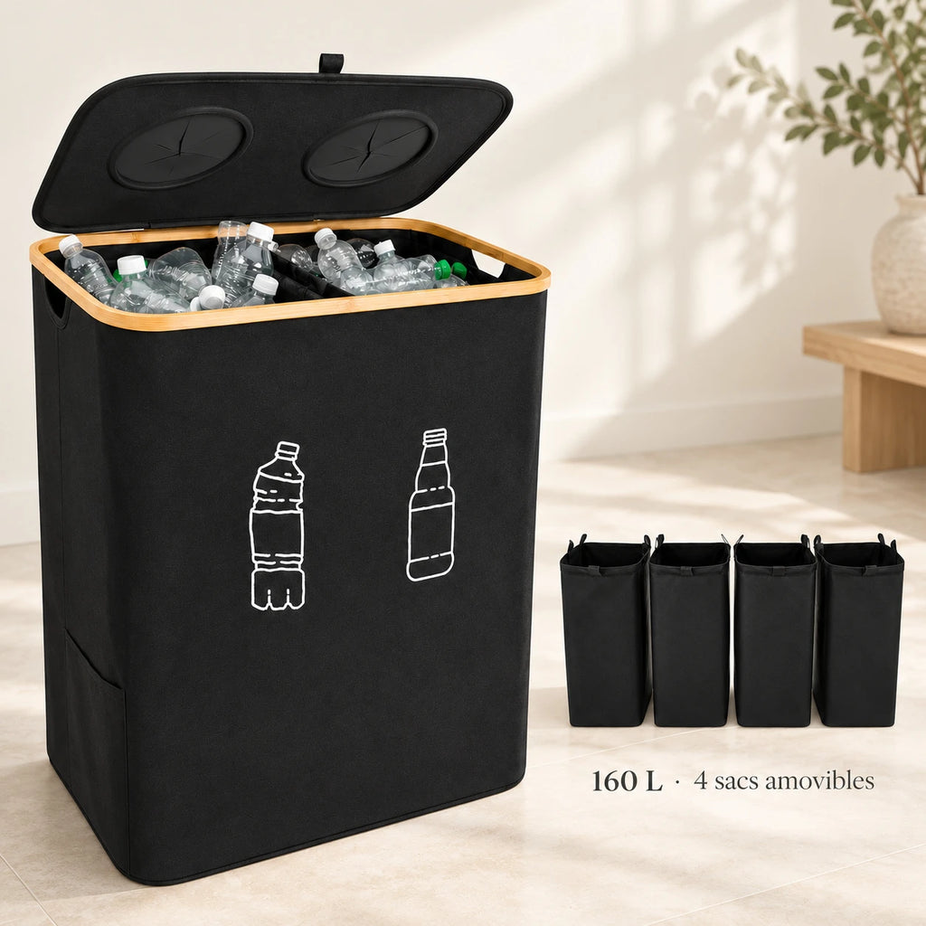 Collecteur de tri 160 L, 4 sacs amovibles