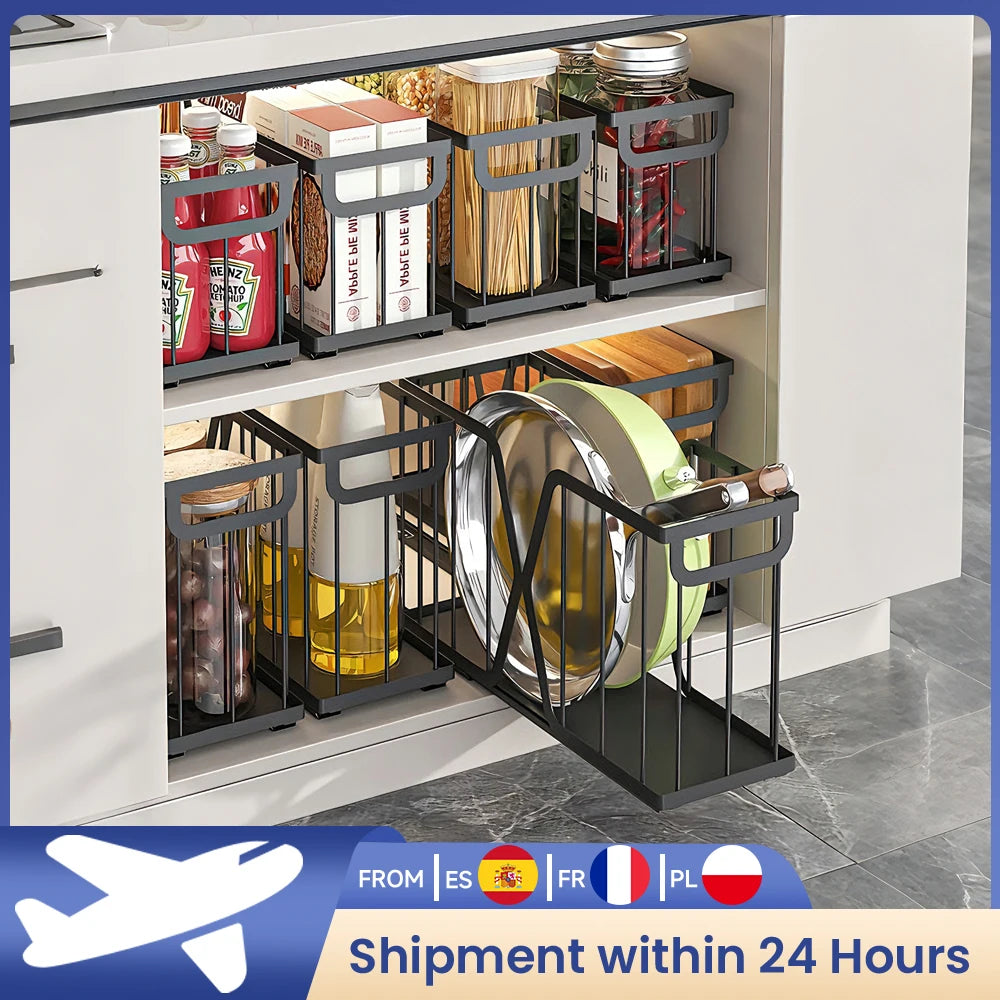 Paniers coulissants étroits 14 cm, lot de 2