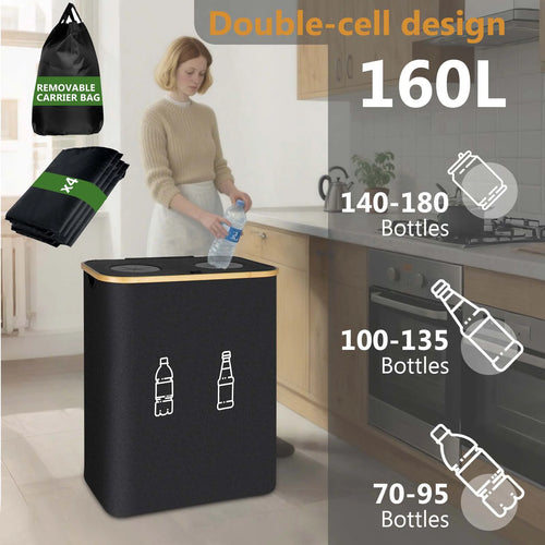 Collecteur de tri 160 L, 4 sacs amovibles