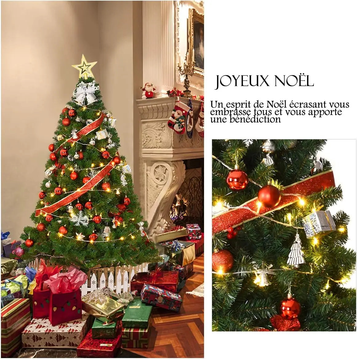 Sapin de Noël artificiel 180 cm, 650 branches