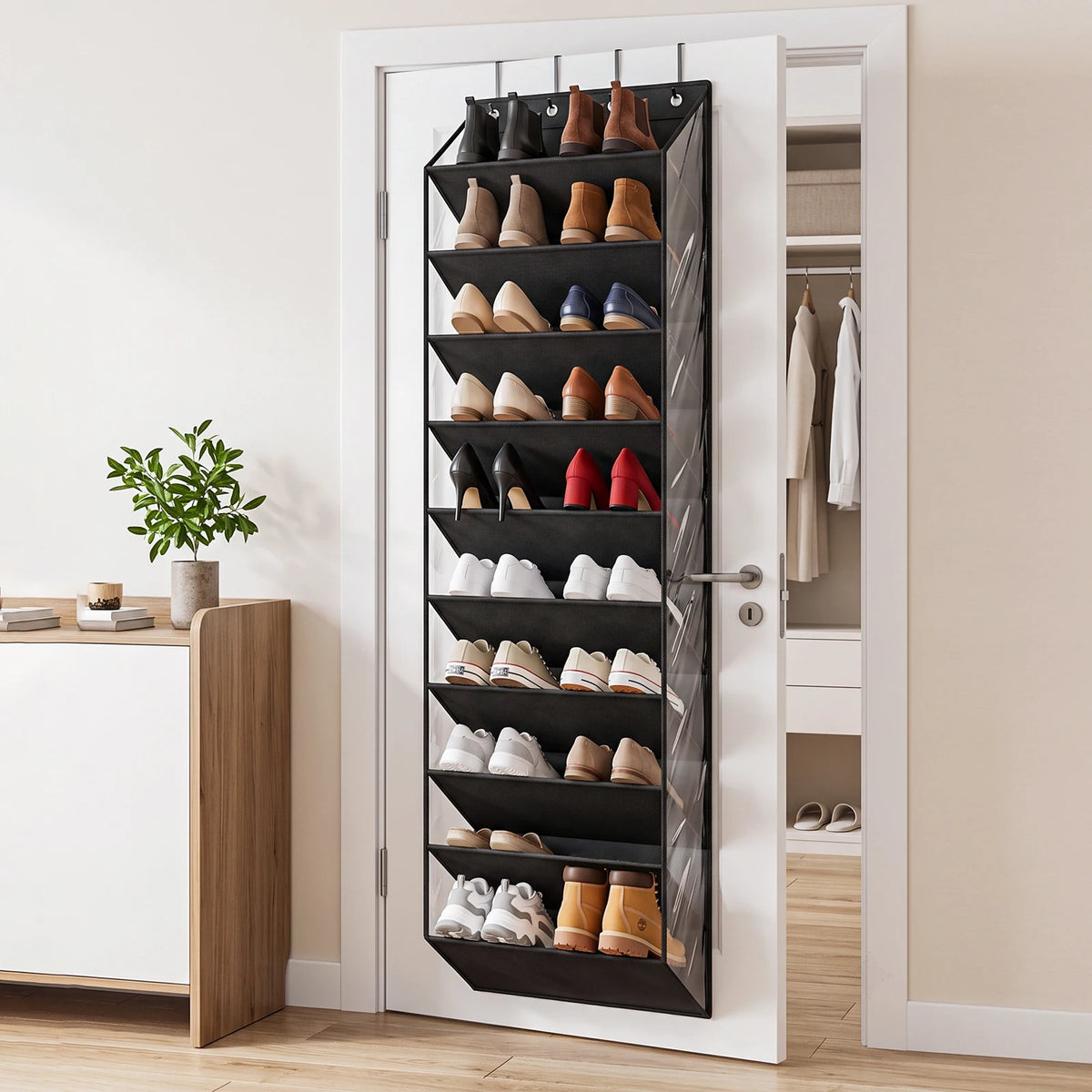 Range-chaussures à suspendre sur porte, 10 niveaux, 180 cm