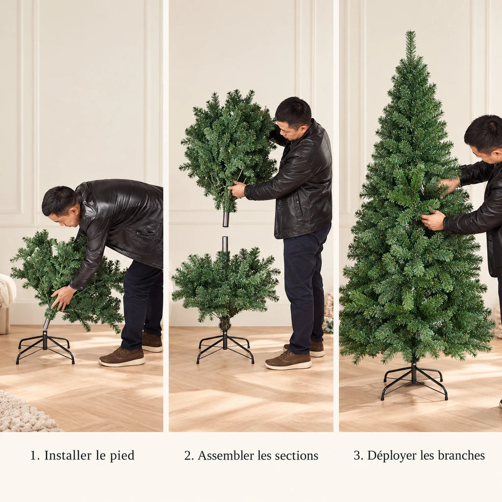 Sapin de Noël artificiel 180 cm, 650 branches