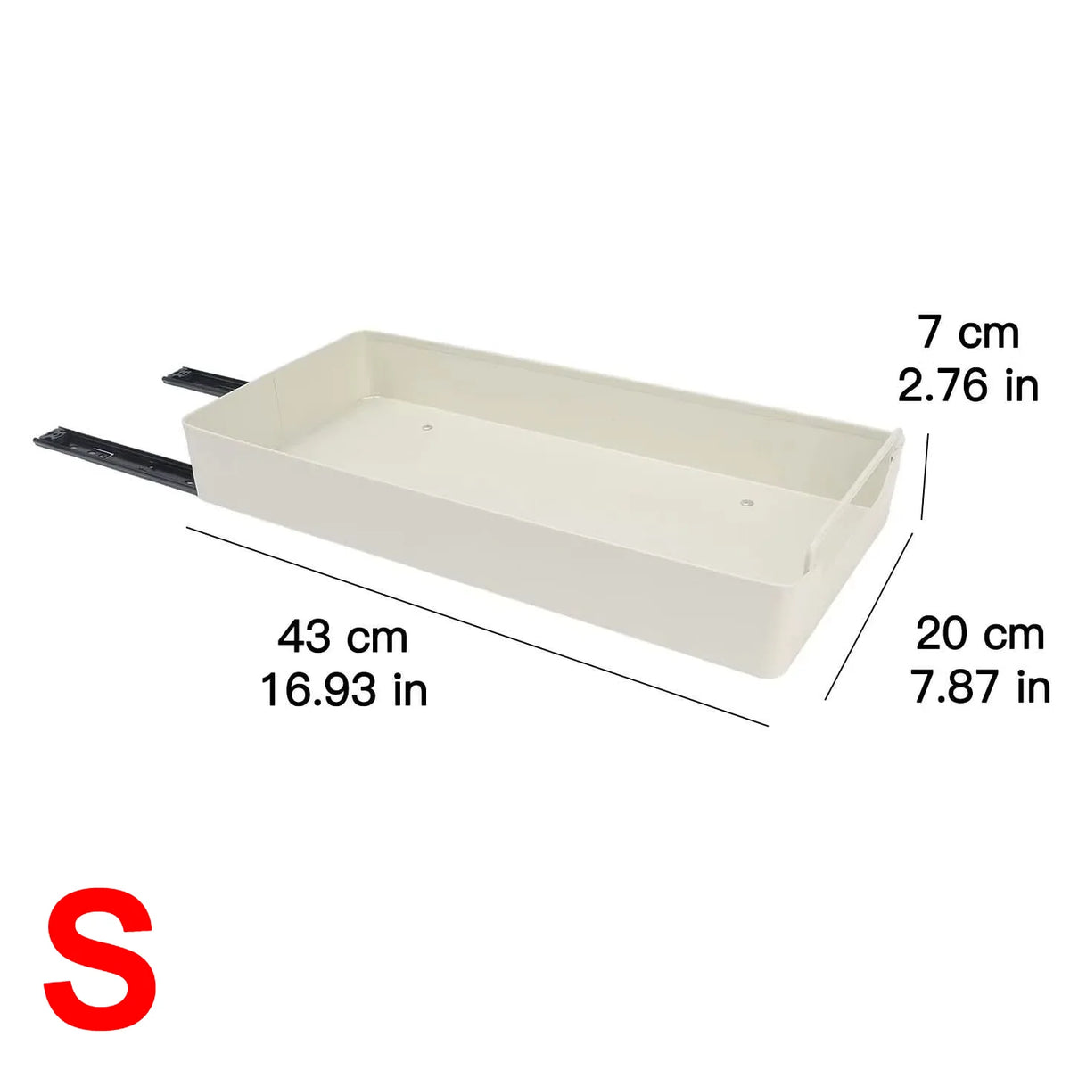 Tiroir coulissant pour placard en acier, 43 cm