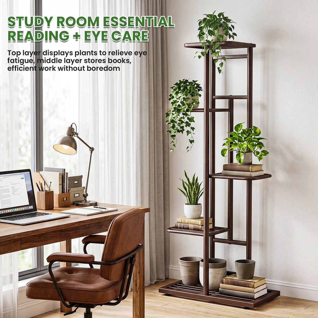 Étagère à plantes 5 niveaux en métal, 98 cm
