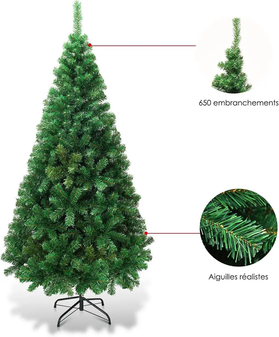 Sapin de Noël artificiel 180 cm, 650 branches