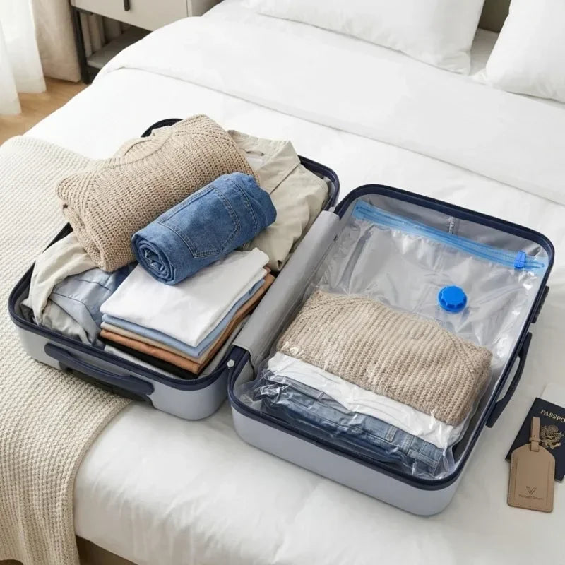 Sacs de rangement sous vide réutilisables avec pompe manuelle