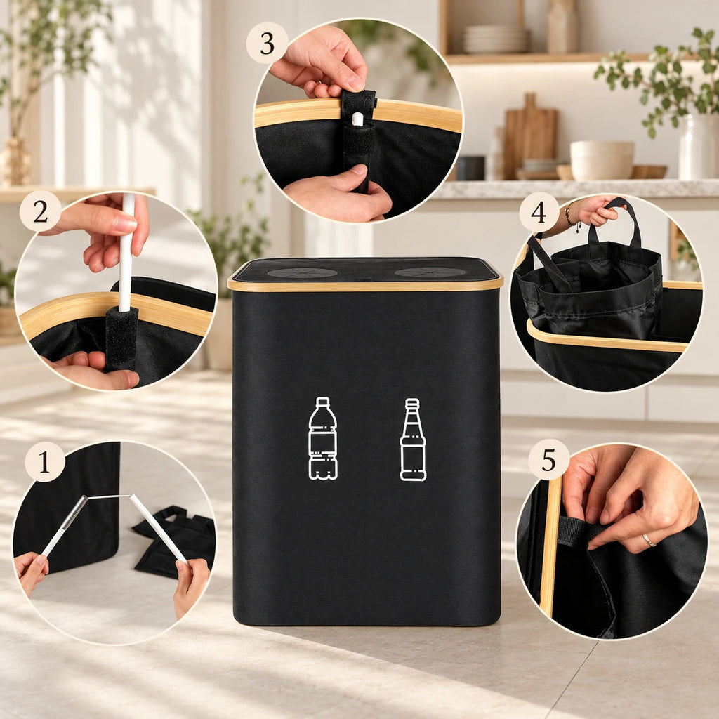 Collecteur de tri 160 L, 4 sacs amovibles