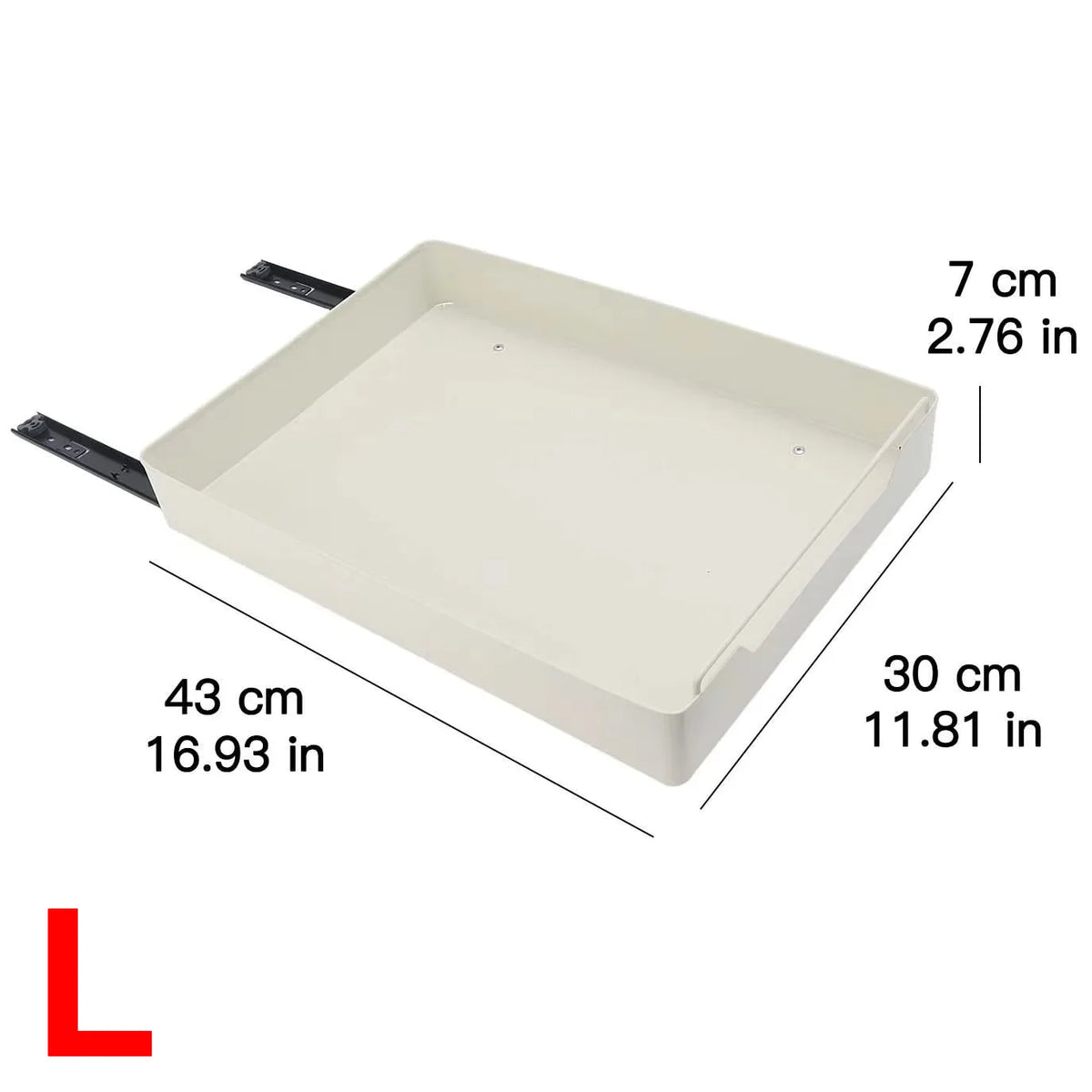 Tiroir coulissant pour placard en acier, 43 cm