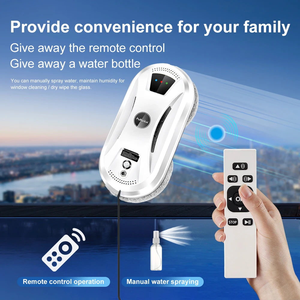 Robot lave-vitres avec télécommande, 5 600 Pa