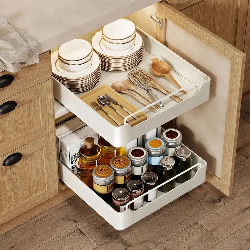 Tiroir coulissant pour placard en acier, 43 cm