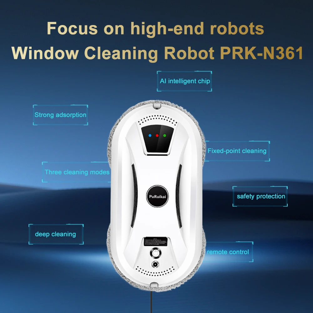 Robot lave-vitres avec télécommande, 5 600 Pa