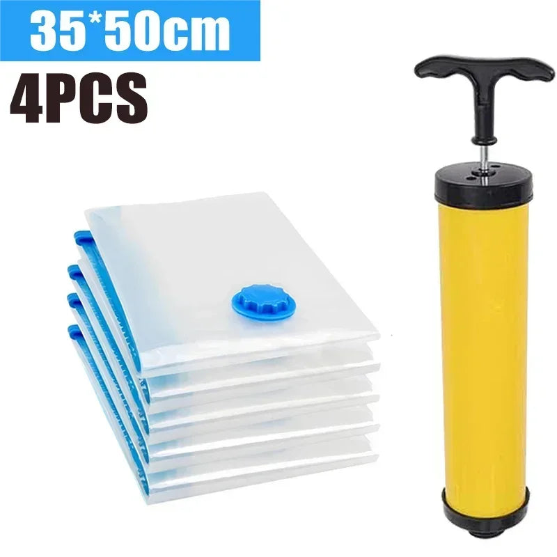Sacs de rangement sous vide réutilisables avec pompe manuelle