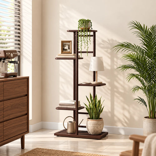 Étagère à plantes 5 niveaux en métal, 98 cm