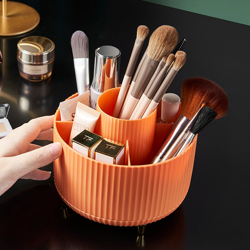 Pot rotatif cannelé pour pinceaux et stylos